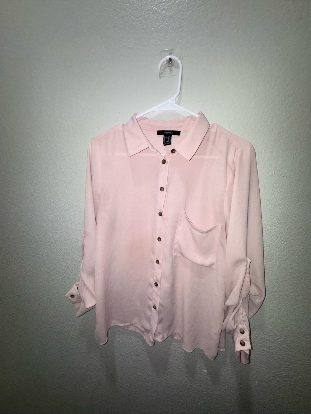 Forever 21 Pale Pink Button-Down Shirt